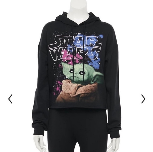 Disney Star Wars "The Mandalorian" The Child aka Baby Yoda Grogu Cropped Hoodie - Picture 1 of 4